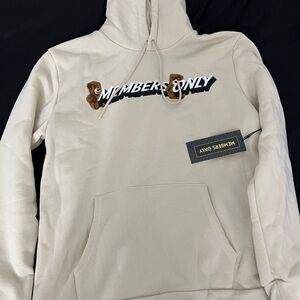 Members Only Beige Hoodie with Logo
